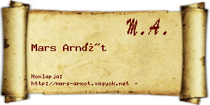 Mars Arnót névjegykártya